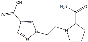 1-[2-(2-carbamoylpyrrolidin-1-yl)ethyl]-1H-1,2,3-triazole-4-carboxylic acid Struktur