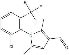 1-[2-chloro-6-(trifluoromethyl)phenyl]-2,5-dimethyl-1H-pyrrole-3-carbaldehyde Struktur