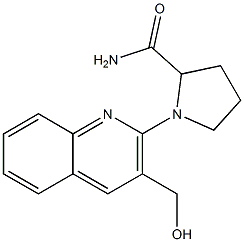 1-[3-(hydroxymethyl)quinolin-2-yl]pyrrolidine-2-carboxamide Struktur