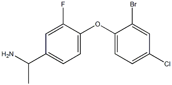 1-[4-(2-bromo-4-chlorophenoxy)-3-fluorophenyl]ethan-1-amine Struktur