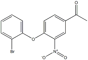 1-[4-(2-bromophenoxy)-3-nitrophenyl]ethan-1-one Struktur