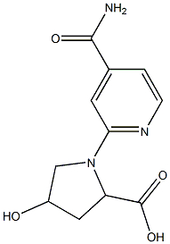 1-[4-(aminocarbonyl)pyridin-2-yl]-4-hydroxypyrrolidine-2-carboxylic acid Struktur