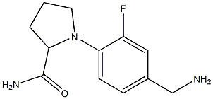 1-[4-(aminomethyl)-2-fluorophenyl]pyrrolidine-2-carboxamide Struktur