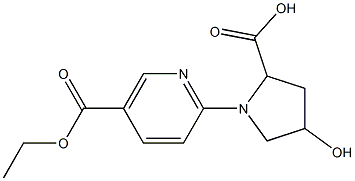 1-[5-(ethoxycarbonyl)pyridin-2-yl]-4-hydroxypyrrolidine-2-carboxylic acid Struktur