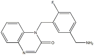 1-{[5-(aminomethyl)-2-fluorophenyl]methyl}-1,2-dihydroquinoxalin-2-one Struktur