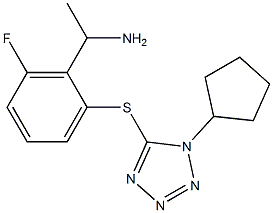 1-{2-[(1-cyclopentyl-1H-1,2,3,4-tetrazol-5-yl)sulfanyl]-6-fluorophenyl}ethan-1-amine Struktur