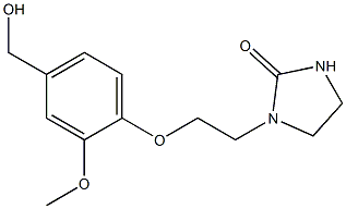 1-{2-[4-(hydroxymethyl)-2-methoxyphenoxy]ethyl}imidazolidin-2-one Struktur