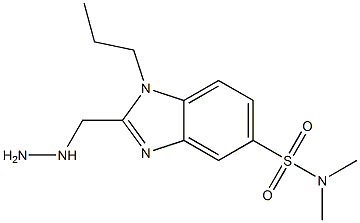 2-(hydrazinomethyl)-N,N-dimethyl-1-propyl-1H-benzimidazole-5-sulfonamide Struktur