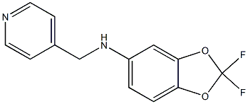 2,2-difluoro-N-(pyridin-4-ylmethyl)-2H-1,3-benzodioxol-5-amine Struktur