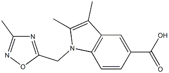 2,3-dimethyl-1-[(3-methyl-1,2,4-oxadiazol-5-yl)methyl]-1H-indole-5-carboxylic acid Struktur