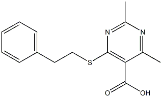 2,4-dimethyl-6-[(2-phenylethyl)thio]pyrimidine-5-carboxylic acid Struktur