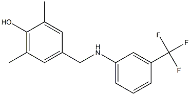 2,6-dimethyl-4-({[3-(trifluoromethyl)phenyl]amino}methyl)phenol Struktur