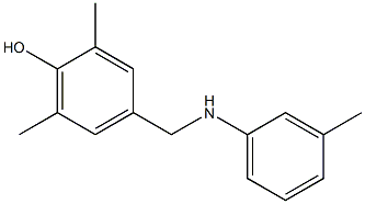 2,6-dimethyl-4-{[(3-methylphenyl)amino]methyl}phenol Struktur