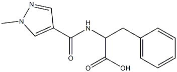 2-[(1-methyl-1H-pyrazol-4-yl)formamido]-3-phenylpropanoic acid Struktur