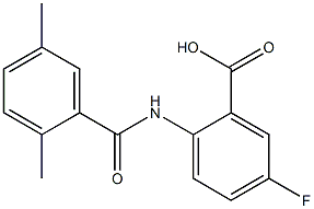 2-[(2,5-dimethylbenzene)amido]-5-fluorobenzoic acid Struktur