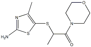 2-[(2-amino-4-methyl-1,3-thiazol-5-yl)sulfanyl]-1-(morpholin-4-yl)propan-1-one Struktur