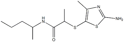 2-[(2-amino-4-methyl-1,3-thiazol-5-yl)sulfanyl]-N-(pentan-2-yl)propanamide Struktur