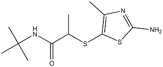 2-[(2-amino-4-methyl-1,3-thiazol-5-yl)sulfanyl]-N-tert-butylpropanamide Struktur