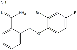 2-[(2-bromo-4-fluorophenoxy)methyl]-N'-hydroxybenzenecarboximidamide Struktur