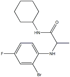 2-[(2-bromo-4-fluorophenyl)amino]-N-cyclohexylpropanamide Struktur