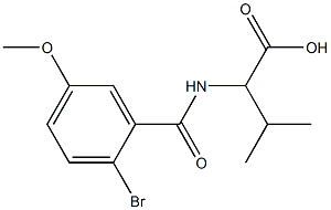 2-[(2-bromo-5-methoxybenzoyl)amino]-3-methylbutanoic acid Struktur