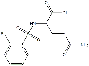 2-[(2-bromobenzene)sulfonamido]-4-carbamoylbutanoic acid Struktur