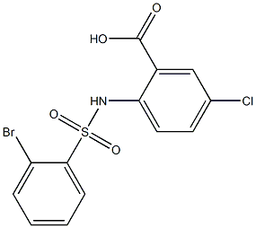 2-[(2-bromobenzene)sulfonamido]-5-chlorobenzoic acid Struktur