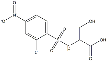 2-[(2-chloro-4-nitrobenzene)sulfonamido]-3-hydroxypropanoic acid Struktur