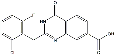 2-[(2-chloro-6-fluorophenyl)methyl]-4-oxo-3,4-dihydroquinazoline-7-carboxylic acid Struktur