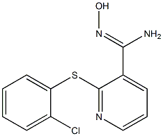 2-[(2-chlorophenyl)sulfanyl]-N'-hydroxypyridine-3-carboximidamide Struktur