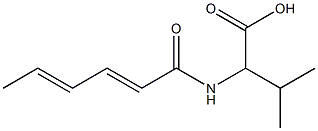 2-[(2E,4E)-hexa-2,4-dienoylamino]-3-methylbutanoic acid Struktur