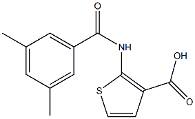 2-[(3,5-dimethylbenzoyl)amino]thiophene-3-carboxylic acid Struktur