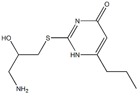 2-[(3-amino-2-hydroxypropyl)sulfanyl]-6-propyl-1,4-dihydropyrimidin-4-one Struktur