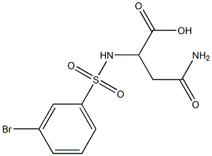 2-[(3-bromobenzene)sulfonamido]-3-carbamoylpropanoic acid Struktur