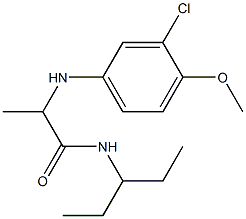 2-[(3-chloro-4-methoxyphenyl)amino]-N-(pentan-3-yl)propanamide Struktur