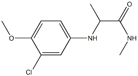 2-[(3-chloro-4-methoxyphenyl)amino]-N-methylpropanamide Struktur