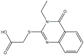 2-[(3-ethyl-4-oxo-3,4-dihydroquinazolin-2-yl)sulfanyl]acetic acid Struktur