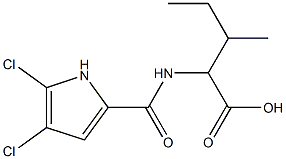 2-[(4,5-dichloro-1H-pyrrol-2-yl)formamido]-3-methylpentanoic acid Struktur