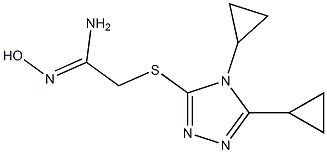 2-[(4,5-dicyclopropyl-4H-1,2,4-triazol-3-yl)sulfanyl]-N'-hydroxyethanimidamide Struktur