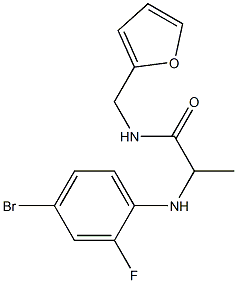 2-[(4-bromo-2-fluorophenyl)amino]-N-(furan-2-ylmethyl)propanamide Struktur