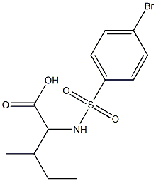 2-[(4-bromobenzene)sulfonamido]-3-methylpentanoic acid Struktur