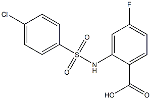 2-[(4-chlorobenzene)sulfonamido]-4-fluorobenzoic acid Struktur