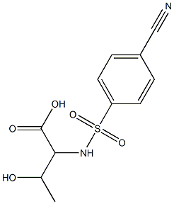 2-[(4-cyanobenzene)sulfonamido]-3-hydroxybutanoic acid Struktur