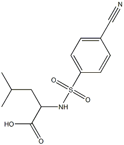 2-[(4-cyanobenzene)sulfonamido]-4-methylpentanoic acid Struktur