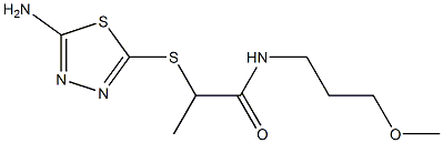 2-[(5-amino-1,3,4-thiadiazol-2-yl)sulfanyl]-N-(3-methoxypropyl)propanamide Struktur