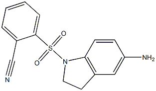 2-[(5-amino-2,3-dihydro-1H-indole-1-)sulfonyl]benzonitrile Struktur