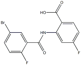 2-[(5-bromo-2-fluorobenzene)amido]-4-fluorobenzoic acid Struktur