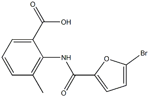 2-[(5-bromo-2-furoyl)amino]-3-methylbenzoic acid Struktur