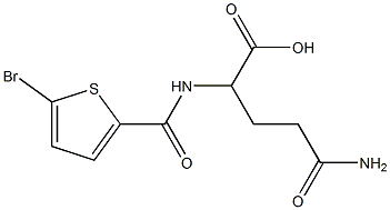 2-[(5-bromothiophen-2-yl)formamido]-4-carbamoylbutanoic acid Struktur