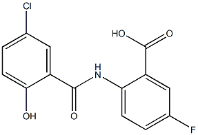 2-[(5-chloro-2-hydroxybenzene)amido]-5-fluorobenzoic acid Struktur